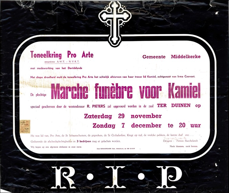 1975 Marche Funebre voor Kamiel affiche